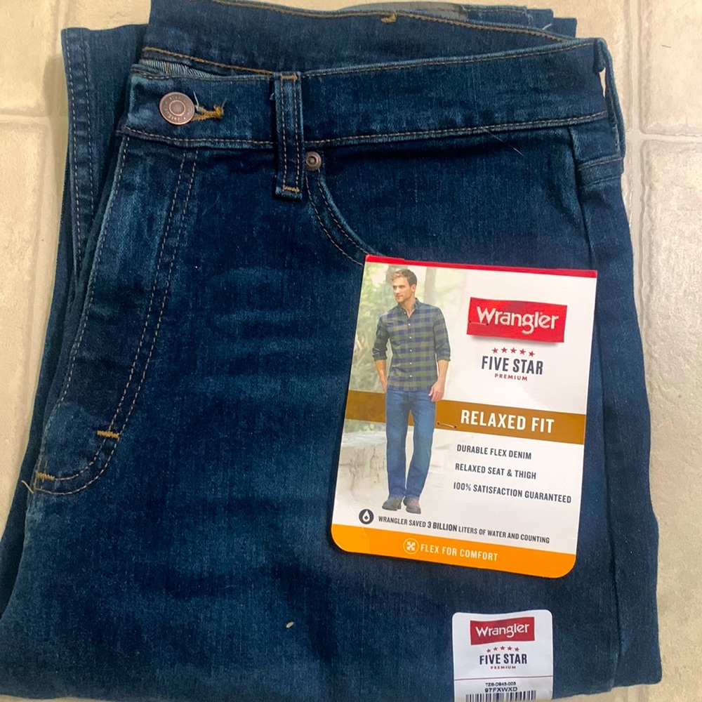Wrangler Five Star Mens Jeans Relaxed Fit